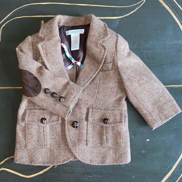 Janie and Jack Other - Janie and Jack herringbone blazer w/elbow patches